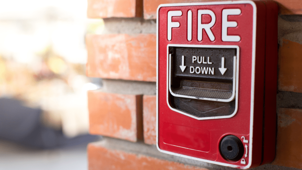 a fire alarm pull down box
