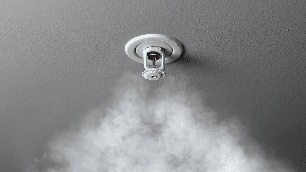 smoke detector and sprinkler are part of a commercial fire alarm system