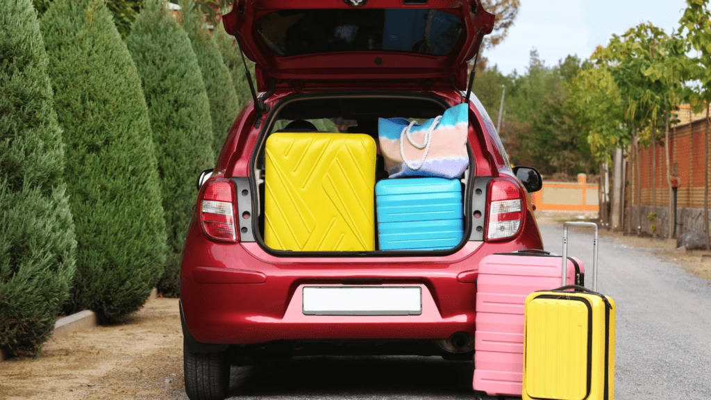 car packed to the brim for a hurricane evacuation