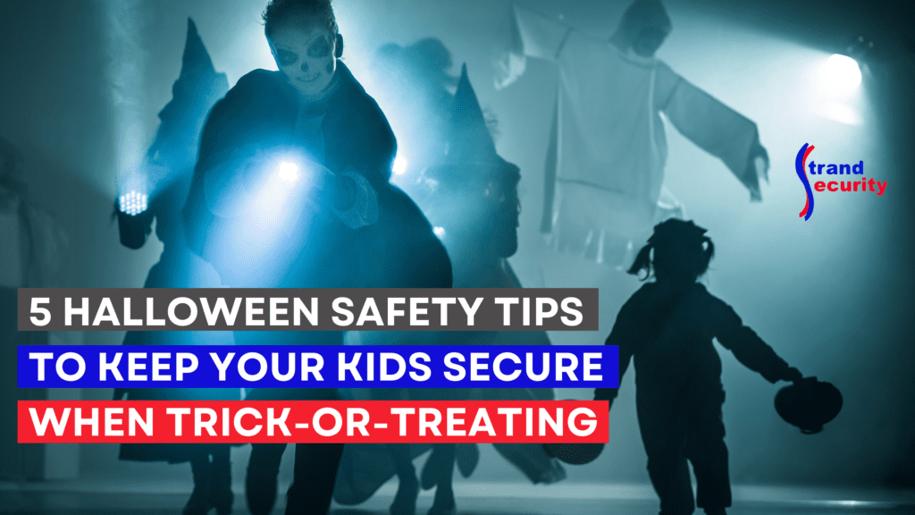 kids going trick-treating with lights for added safety
