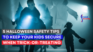 kids going trick-treating with lights for added safety