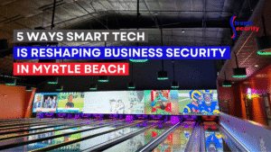 Bowling at the Fun Warehouse in Myrtle Beach SC, bowling lanes with huge TV screens are a sign of reshaping business security