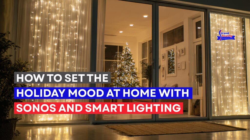 view of a home decorated for Christmas with lights and a christmas tree, putting the occupants in a holiday mood