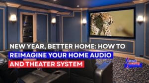 Fancy home theater set up in a private home.