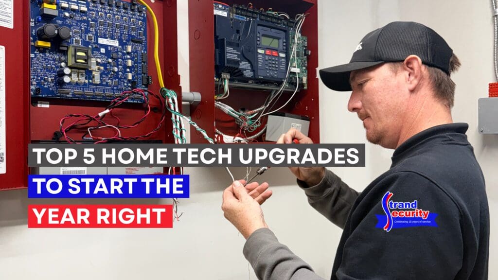 Security Technician at work in a Myrtle Beach home to upgrade to a smart home.