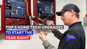 Security Technician at work in a Myrtle Beach home to upgrade to a smart home.