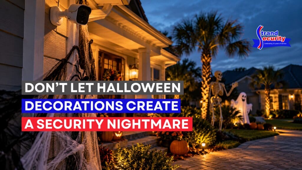 South Carolina home decked out for Halloween with outdoor decorations that might block the security cameras